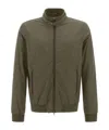 Herno Ribbed Bomber Jacket With Side Pockets In Green