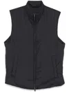 Herno High-collar Microfibre Gilet With Zip Closure In Black