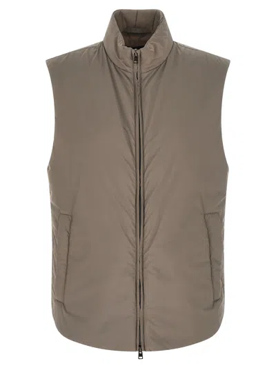 Herno Ecoage Gilet Gray In Brown