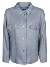 Herno Overshirt Denim Herringbone Pattern In Blue