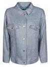 Herno Overshirt Denim Herringbone Pattern In Blue