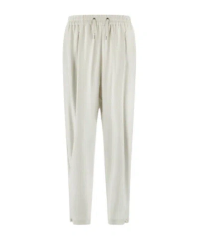 Herno Elastic Waist Drawstring Trousers In Gray