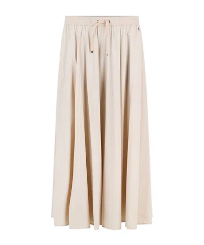 Herno Elastic Waist Midi Skirt In Pink