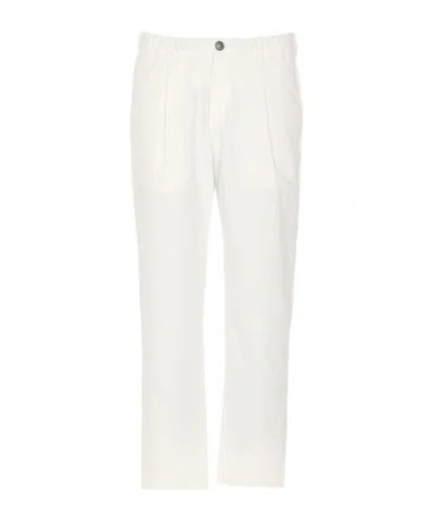 Herno Logo-plaque Trousers In White