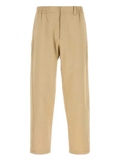 Herno Stretch Nylon Blend Straight Leg Trousers In Brown