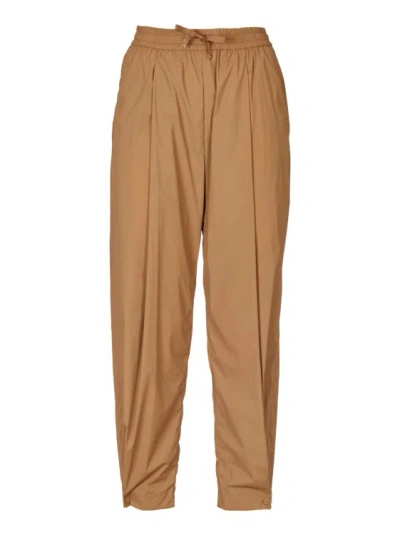 Herno Elastic With Drawstring Waist Trousers In Brown