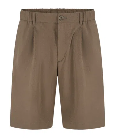 Herno Elasticated Coulisse Shorts In Brown