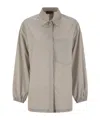 Herno Elasticated Cuff Textured Shirt In Gray