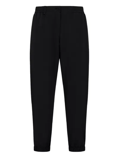 Herno Elasticated-cuffs Straight-leg Trousers In Black