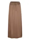Herno Elasticated-waist Midi Skirt In Brown