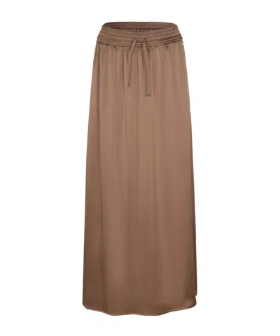 HERNO ELASTICATED-WAIST MIDI SKIRT