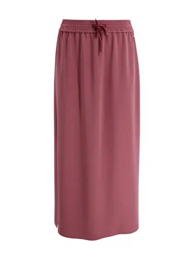 Herno Minimal Waistband Skirt Gold Tone Detail In Purple