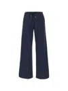 Herno Elasticated Wide-leg Trousers In Blue