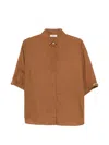 Herno Elasticated-sleeves Shirt In Brown