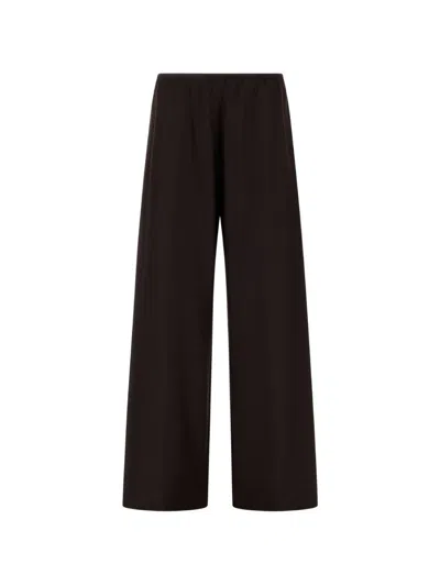 Herno Elasticated-waist Wide-leg Trousers In Braun