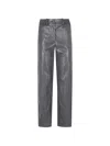 ELASTICATED-WAISTBAND FAUX-LEATHER TROUSERS