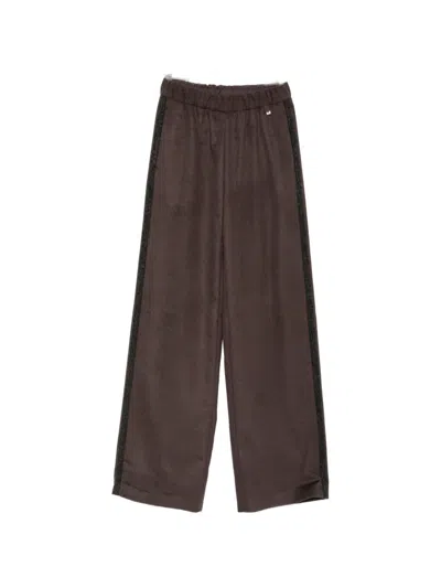Herno Elasticated-waistband Palazzo Pants In Brown
