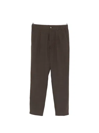 Herno Elasticated-waistband Tailored Trousers In Brown