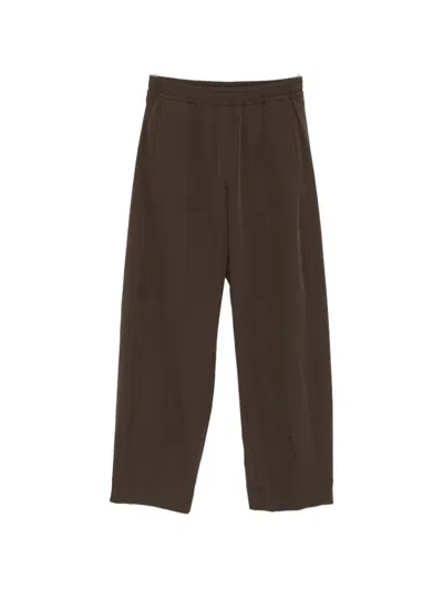 Herno Elasticated-waistband Trousers In Brown