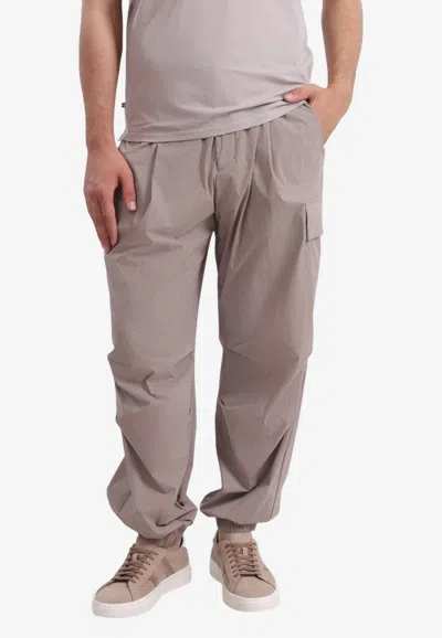 Herno Elastic-waistband Cargo Pants In Gray