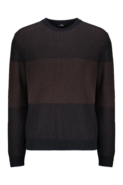 Herno Elegant And Minimalist Black Sweater For Every Occasion In Brown