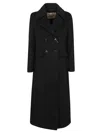 Herno Wool Coat With Pointed Lapels And Pockets In Black