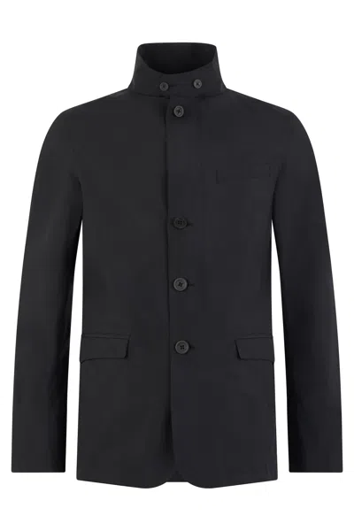 Herno Elegant Black Jacket With High Collar