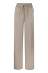 HERNO ELEGANT CREAM SATIN TROUSERS