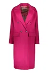 Herno Elegant Fuchsia Coat With A Reversible Collar In Pink