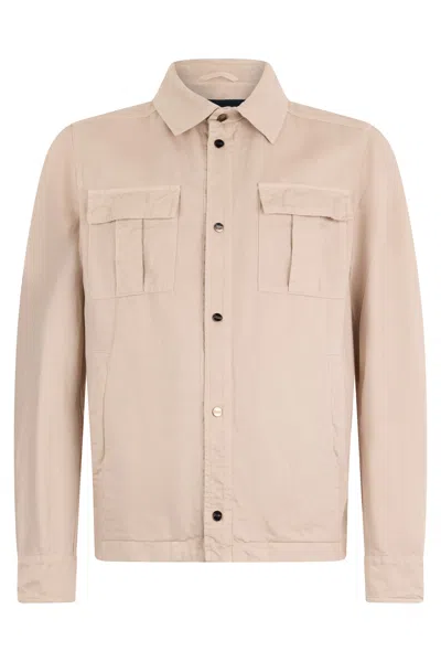 Herno Elegant Light Beige Jacket With Buttons, Versatile And Casual In Neutral