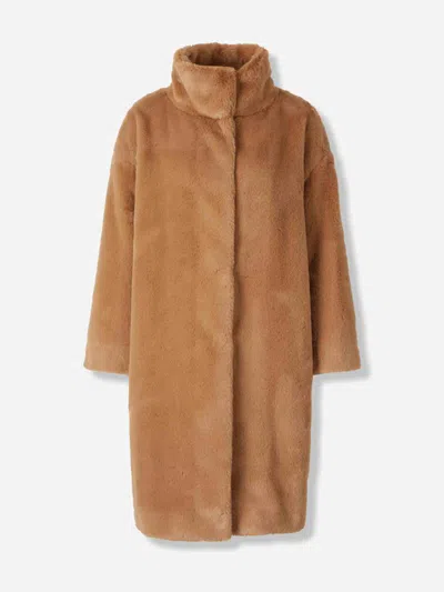 Herno Elegant Long Coat In Brown