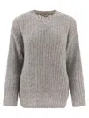 Herno Sweater With Sequins Knitwear In Gray