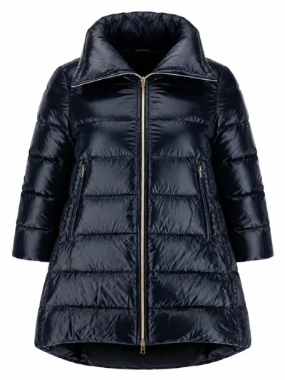 Herno Cleofe Quilted High-neck Jacket In Blue