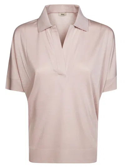 Herno Elegant Women's Polo T-shirt In Pink