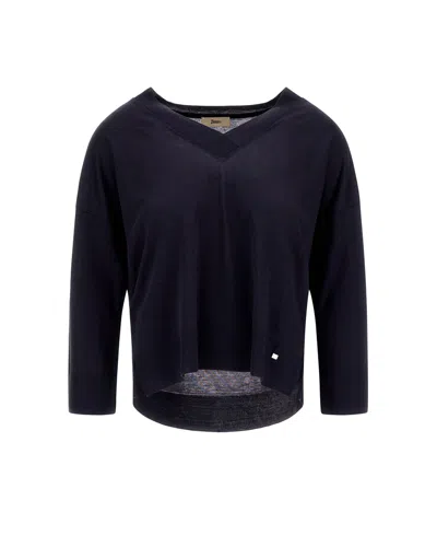 Herno Elegant Women's Sweater In Mini Style In Blu Navy