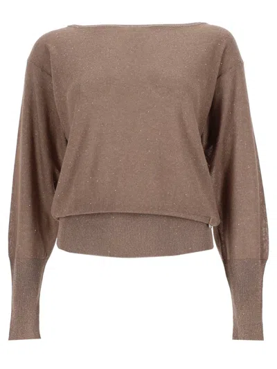 Herno Elegant Women's Sweater With Paillettes - Spring/summer 2026 In Grey
