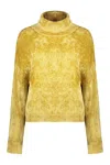 Herno Turtleneck Long-sleeved Sweater In Yellow