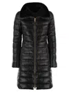 Herno Elisa Fox Fur-collar Down Coat In Black