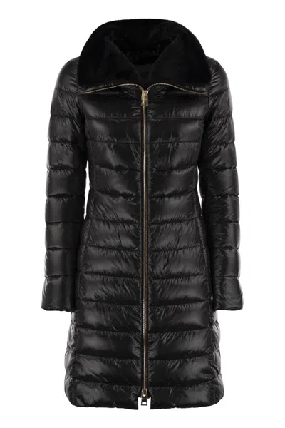 Herno Elisa - Long Down Jacket In Ultralight Nylon In Black