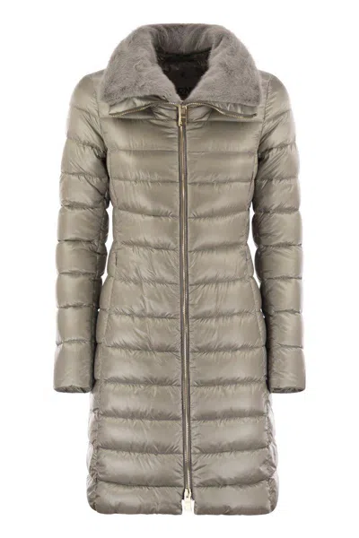 Herno Elisa - Long Down Jacket In Ultralight Nylon In Brown
