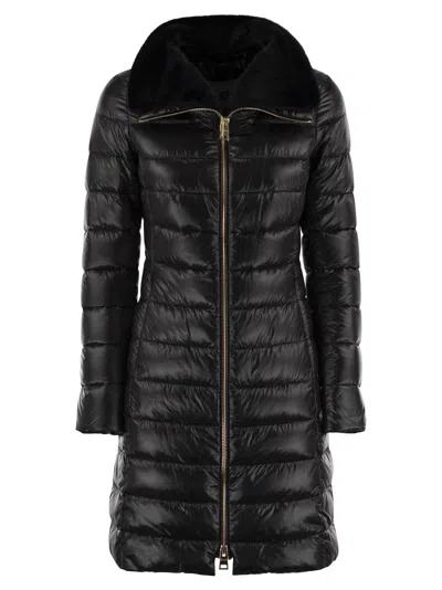 Herno Elisa Long Down Jacket In Ultralight Nylon In Black