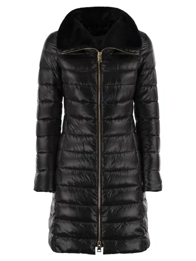Herno Elisa - Long Down Jacket In Ultralight Nylon In Black