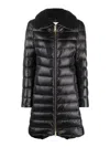 Herno Long Quilted Jacket High Collar In Black