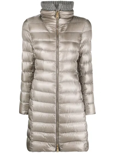 Herno Elisa Midi Down Jacket In Grey