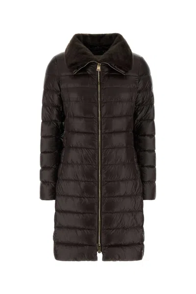 Herno Elisa Nylon Down Jacket In Brown