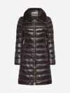 Herno Elisa Fox Fur-collar Down Coat In Dark Brown