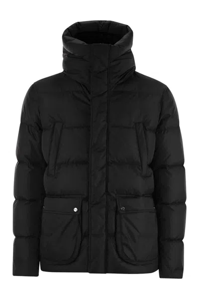 Herno Elite Winter Hooded Down Jacket In Nero Espresso