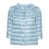Herno Round Collar Long Sleeved Down Jacket In Blue