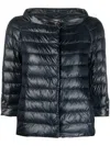 Herno Collarless Quilted Jacket In Blue