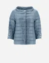 Herno Petal Sleeve Jacket In Blue